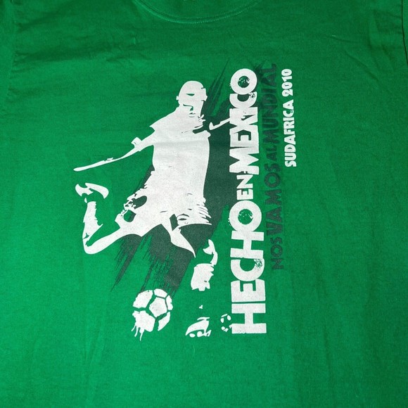 Yazbek Hecho En Mexico 2010 Mundial Saudafrica Green Soccer Shirt Mens Size M - Picture 4 of 6